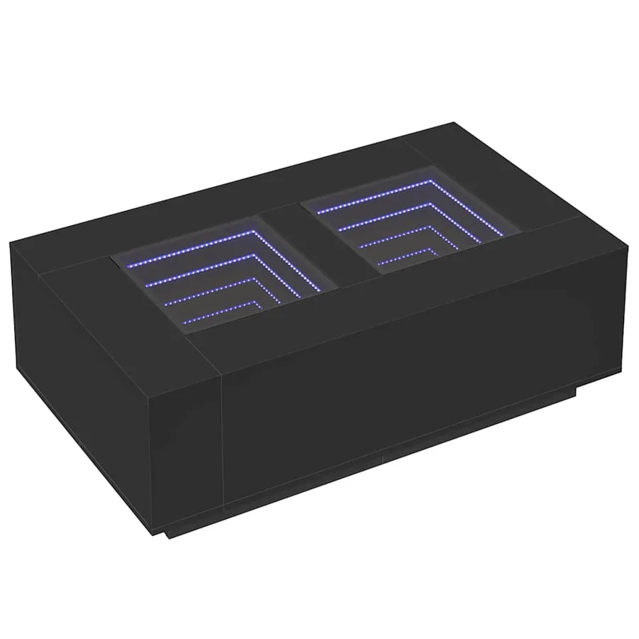 Table basse avec LED infini noir 116x69x40 cm - 3