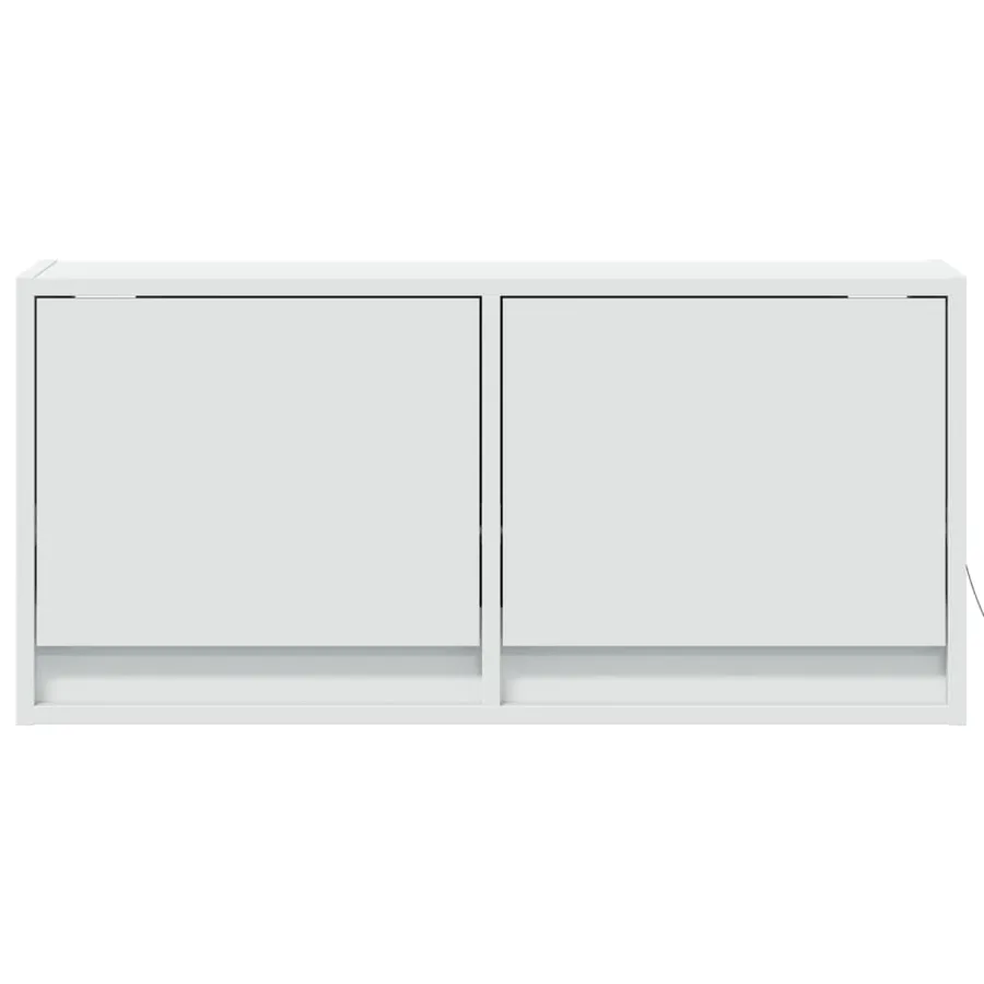 Meuble TV mural avec lumières LED blanc 80x31x35 cm - 6
