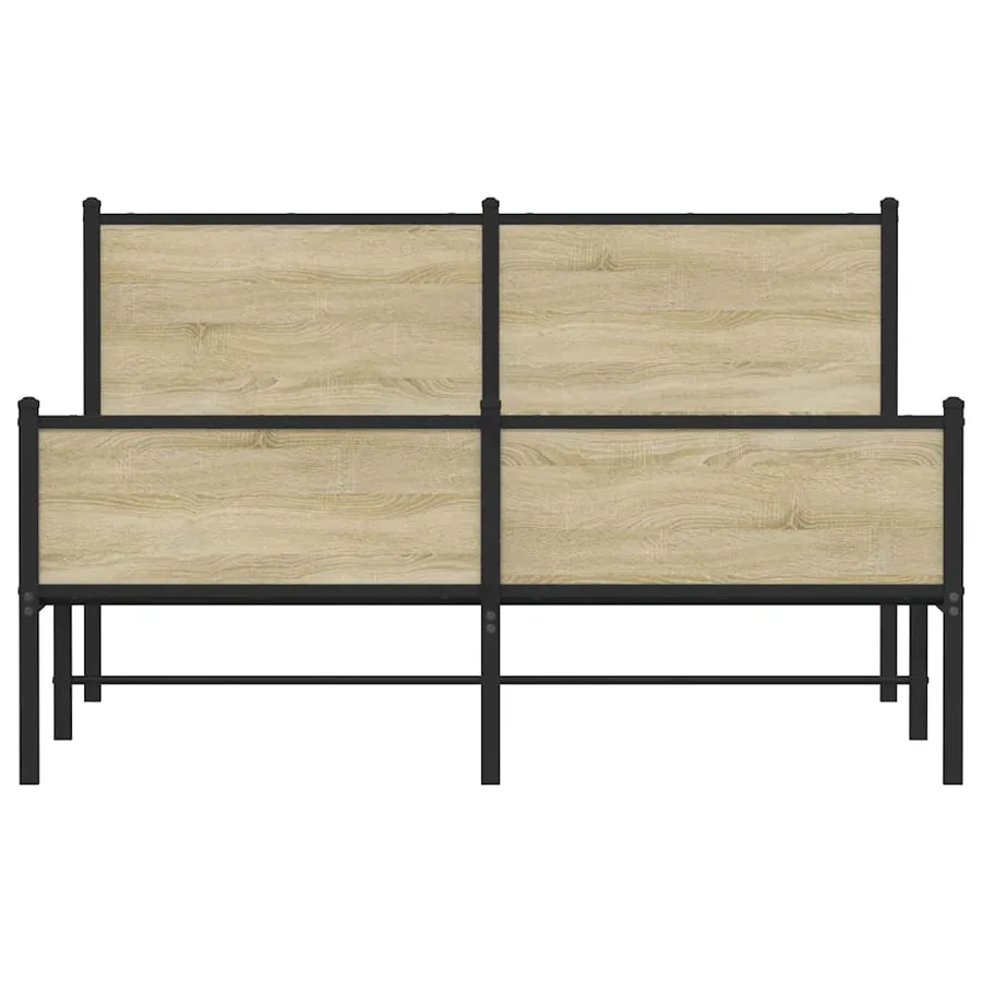 Cadre de lit en métal sans matelas chêne sonoma 140x200 cm - 5