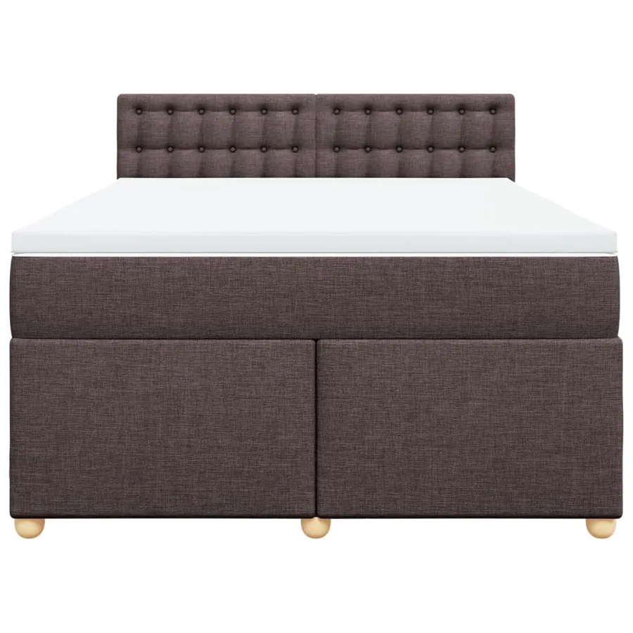 Sommier à lattes de lit avec matelas Marron foncé 140x190 cm - 6