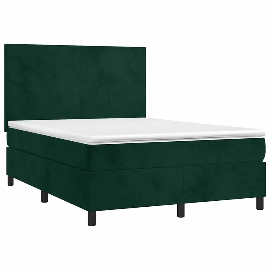 Sommier à lattes de lit avec matelas LED Vert foncé 140x190 cm - 3