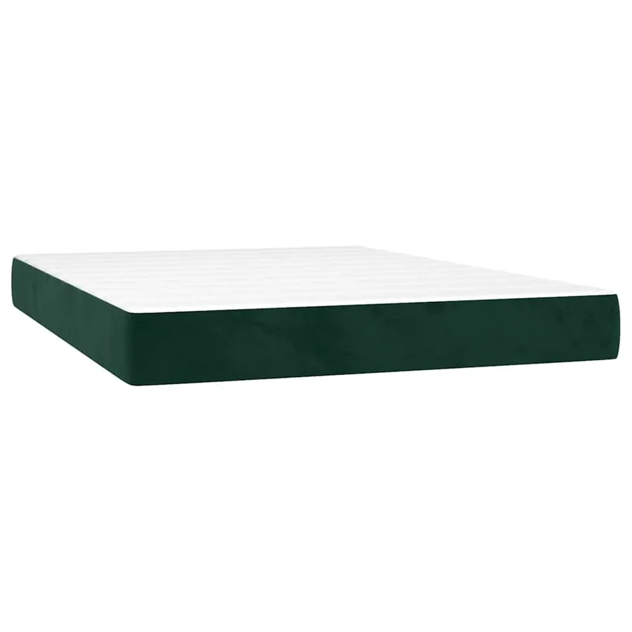 Sommier à lattes de lit avec matelas LED Vert foncé 140x190 cm - 6