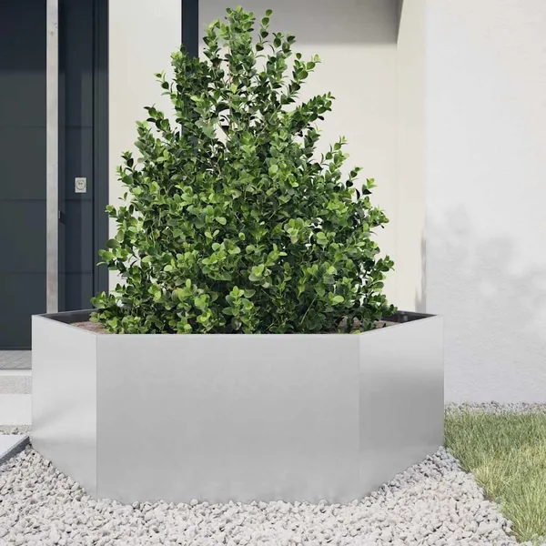 Jardinière hexagone 138x120x45 cm acier galvanisé
