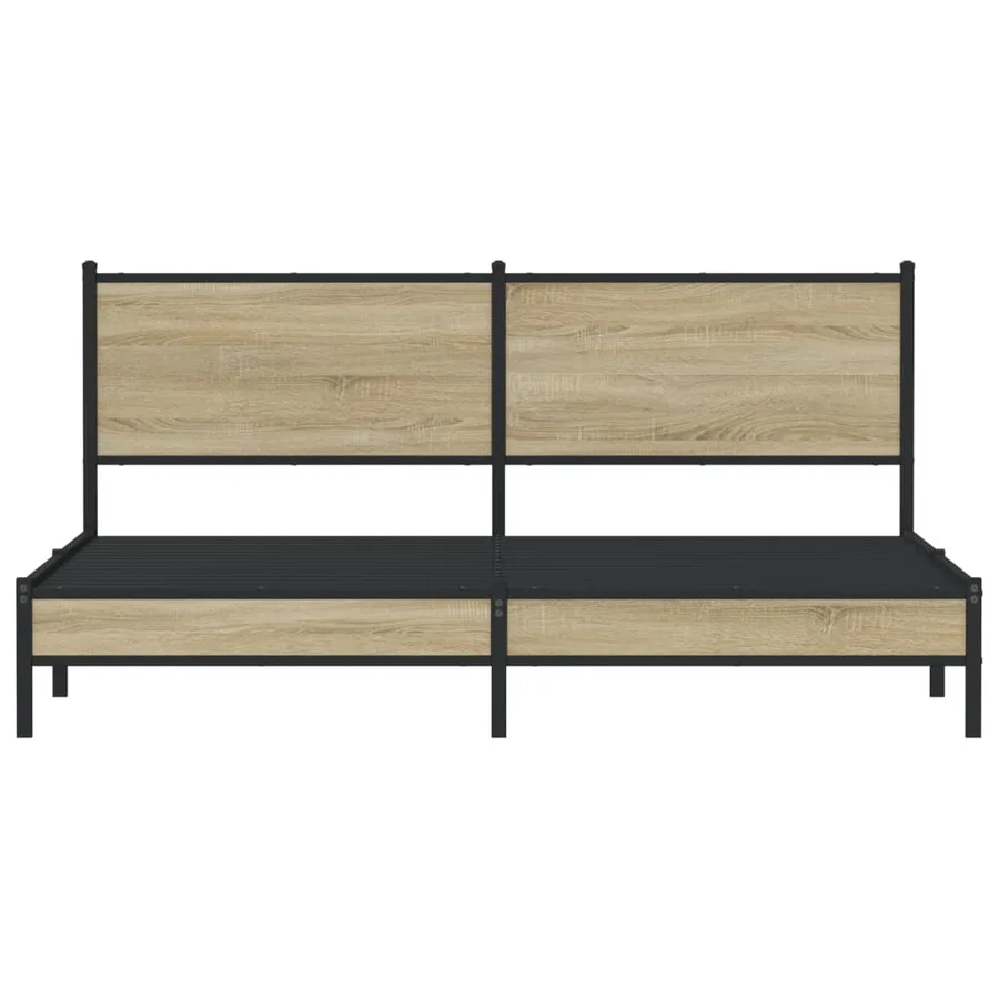 Cadre de lit en métal sans matelas chêne sonoma 183x213 cm - 5