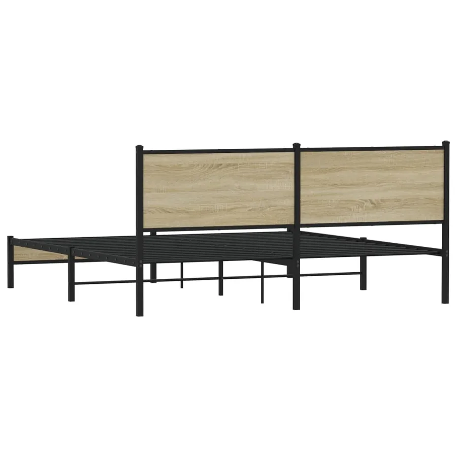 Cadre de lit en métal sans matelas chêne sonoma 183x213 cm - 7