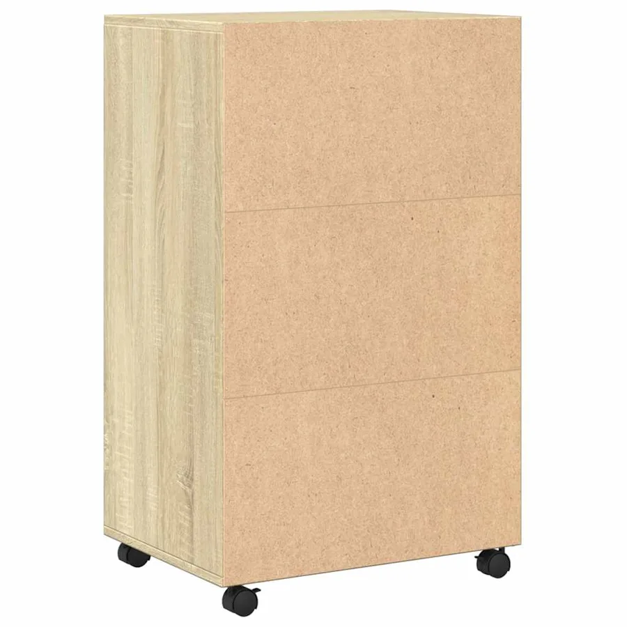 Armoire à roulettes chêne sonoma 55x40x91 cm bois d'ingénierie - 6