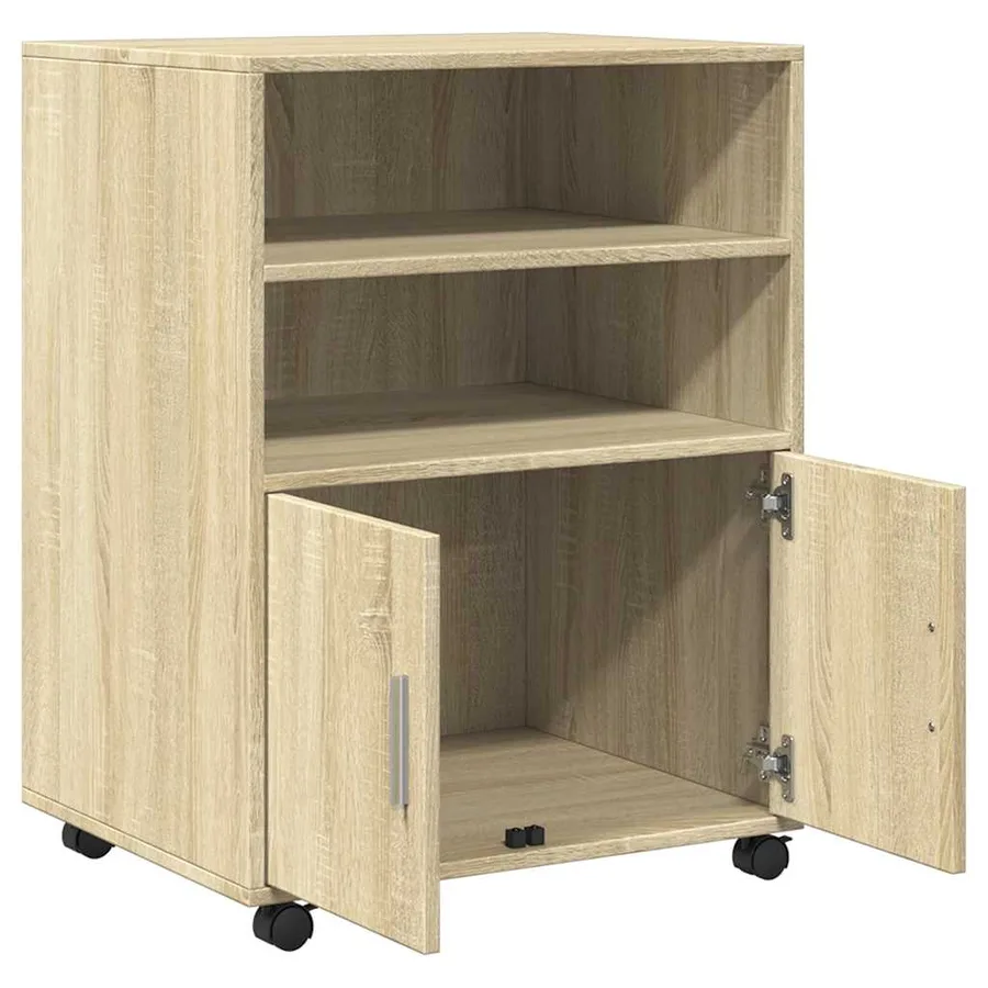 Armoire à roulettes chêne sonoma 55x40x91 cm bois d'ingénierie - 7