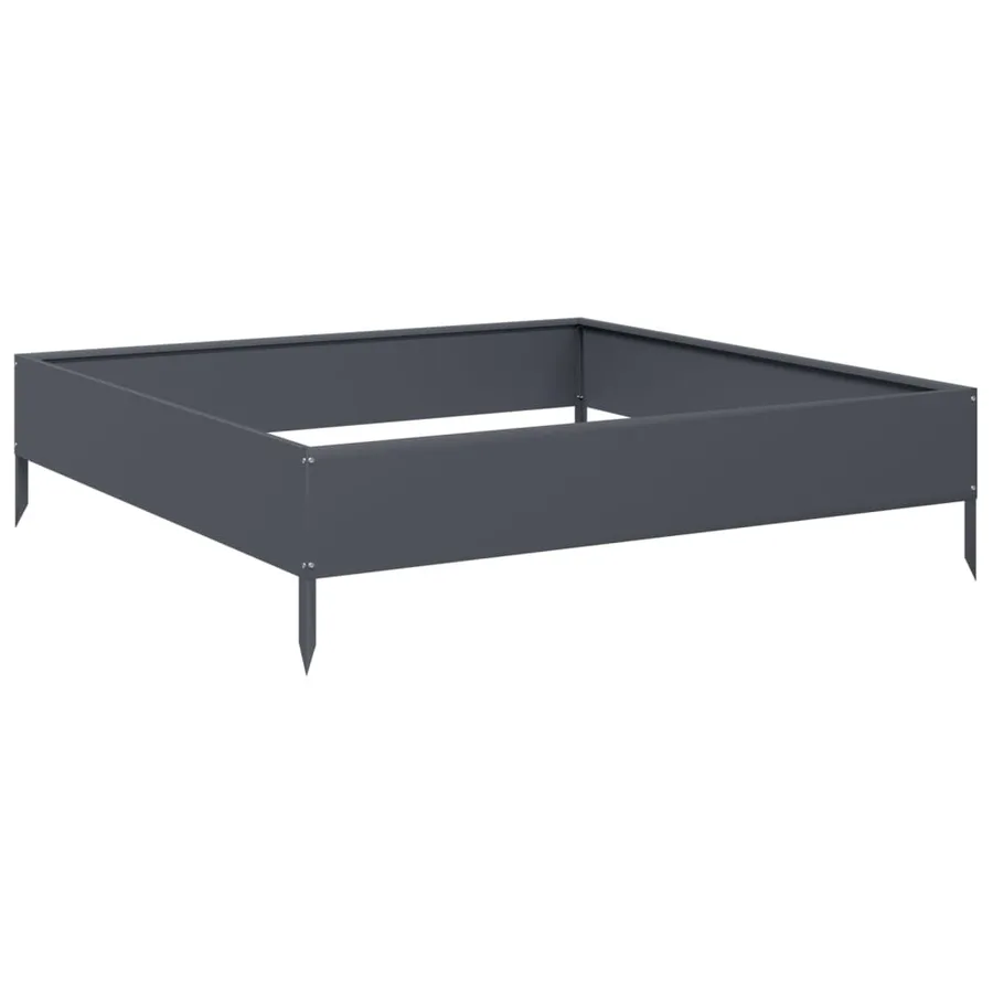 Lit surélevé de jardin anthracite 100x100x26 cm acier - 6
