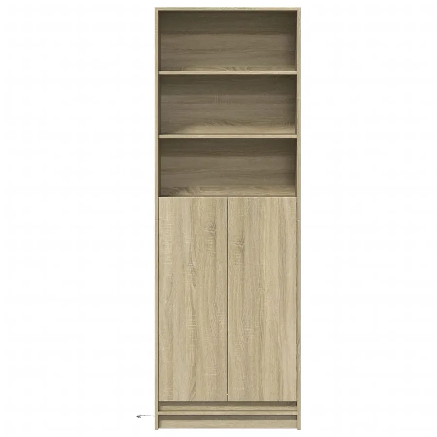 Buffet haut LED chêne sonoma 69x32,5x200 cm bois d’ingénierie - 6