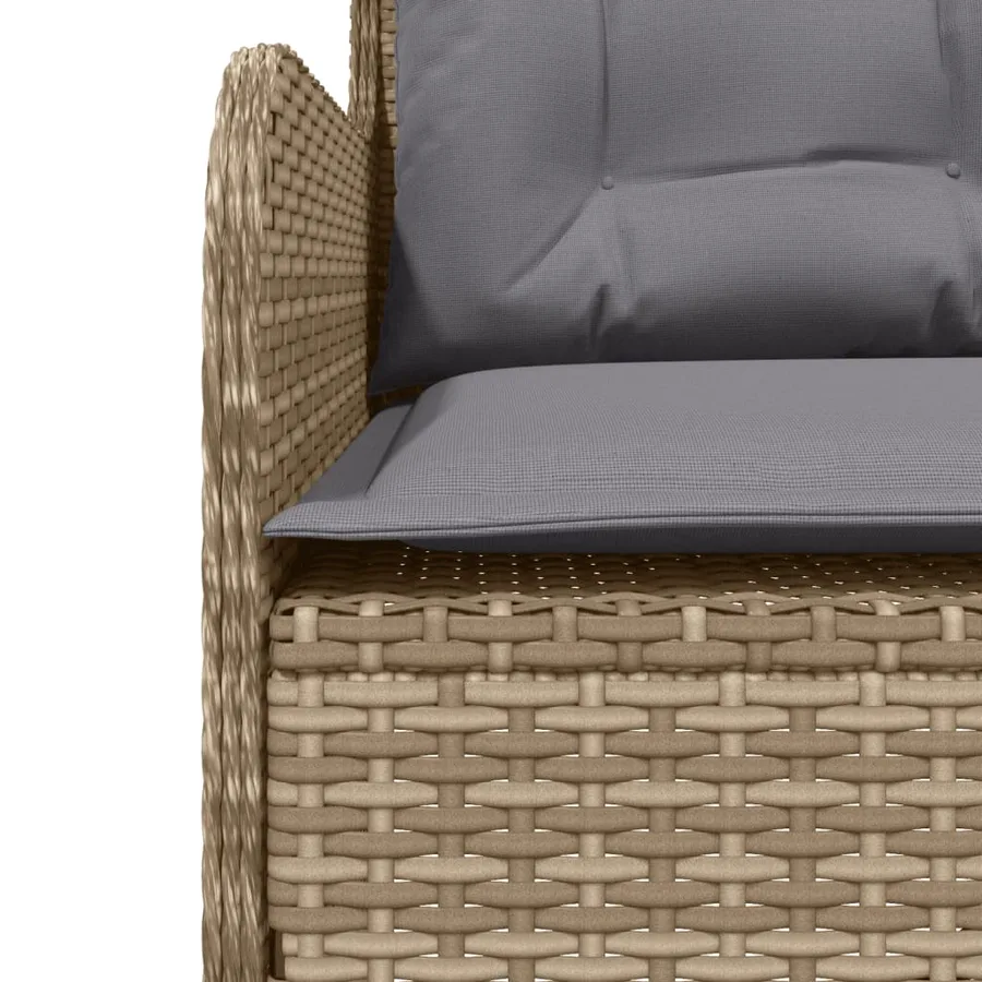 Salon de jardin avec coussins 2 pcs beige résine tressée - 7