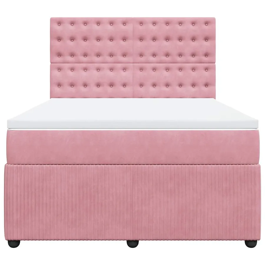 Sommier à lattes de lit avec matelas Rose 140x200 cm Velours - 6