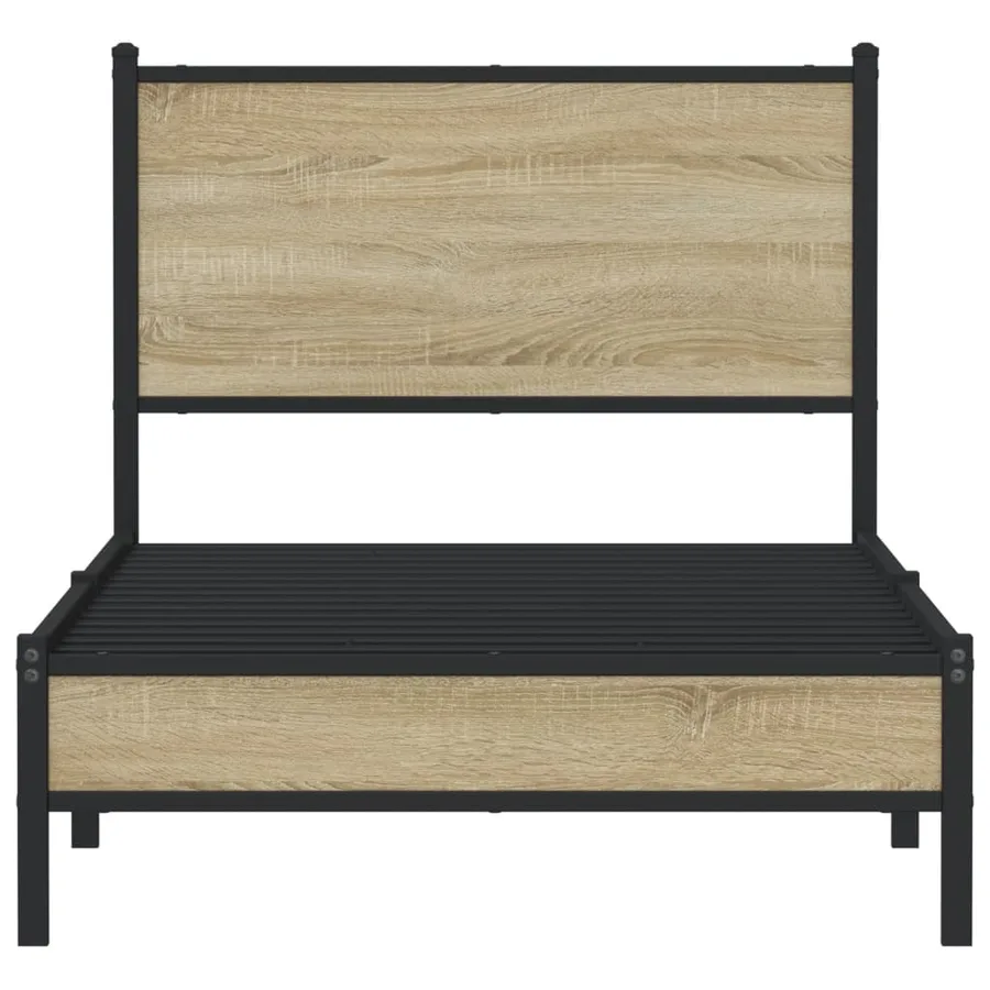 Cadre de lit en métal sans matelas chêne sonoma 90x200 cm - 5