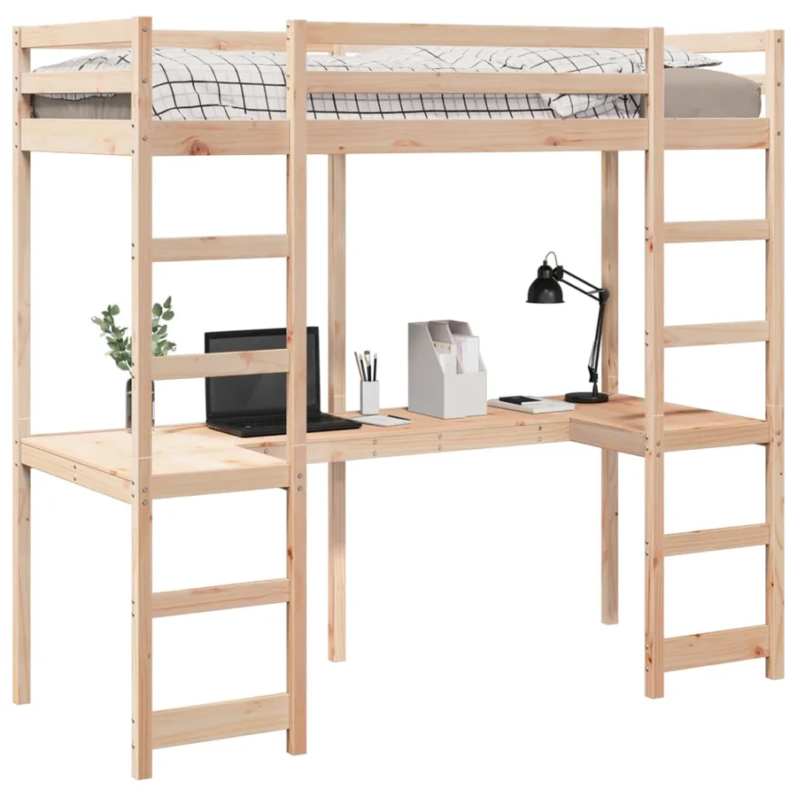 Cadre de lit superposé sans matelas 90x200cm bois de pin massif - 4