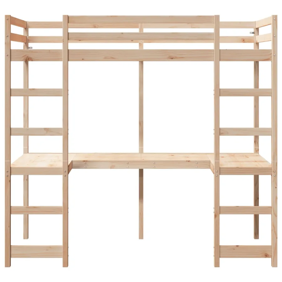 Cadre de lit superposé sans matelas 90x200cm bois de pin massif - 5
