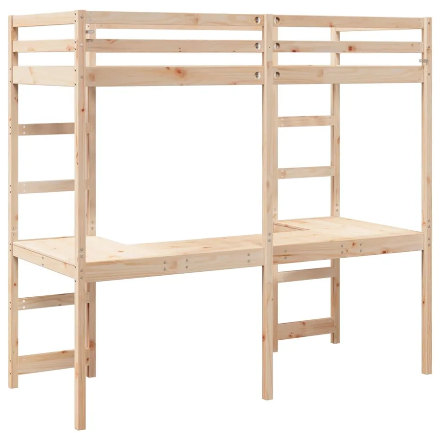 Cadre de lit superposé sans matelas 90x200cm bois de pin massif - 7