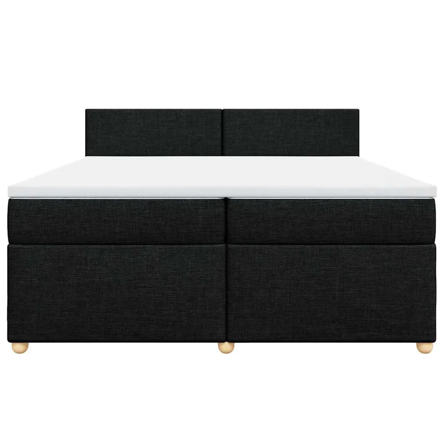 Sommier à lattes de lit avec matelas Noir 200x200 cm Tissu - 4