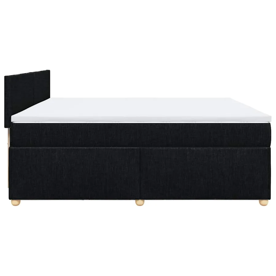 Sommier à lattes de lit avec matelas Noir 200x200 cm Tissu - 5
