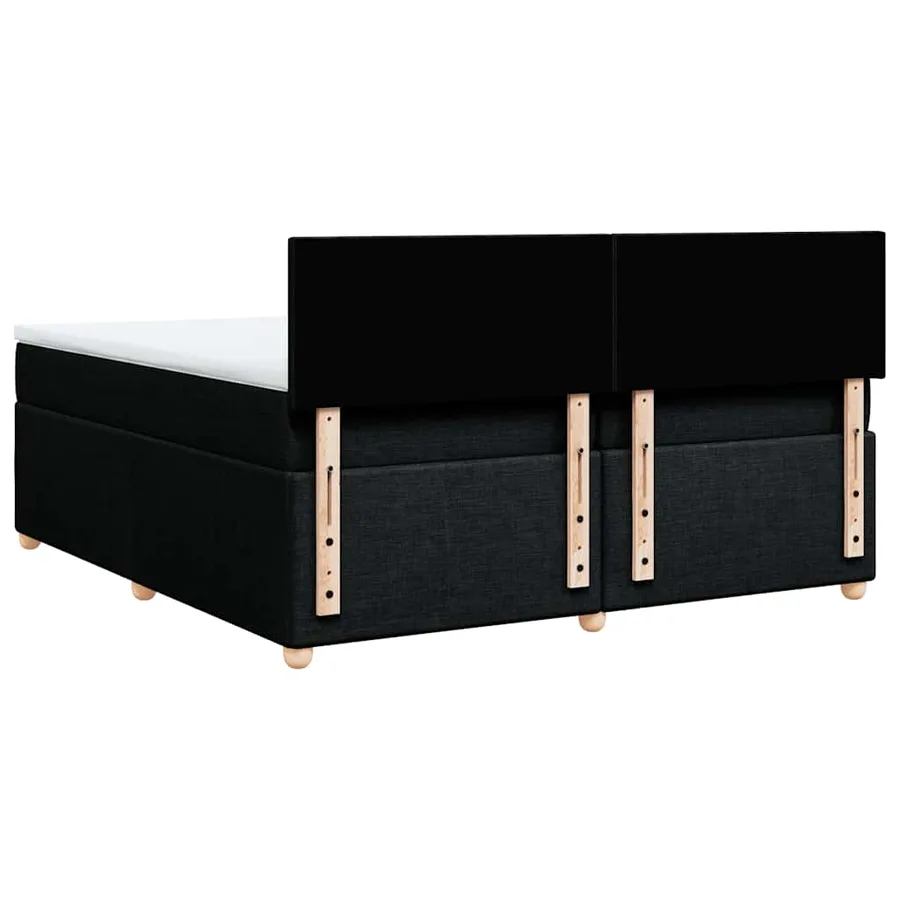 Sommier à lattes de lit avec matelas Noir 200x200 cm Tissu - 6