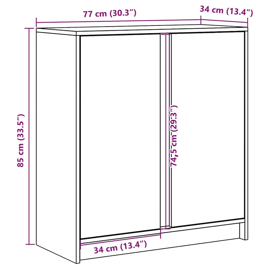 Buffet avec LED chêne fumé 77x34x85 cm bois d'ingénierie - 14
