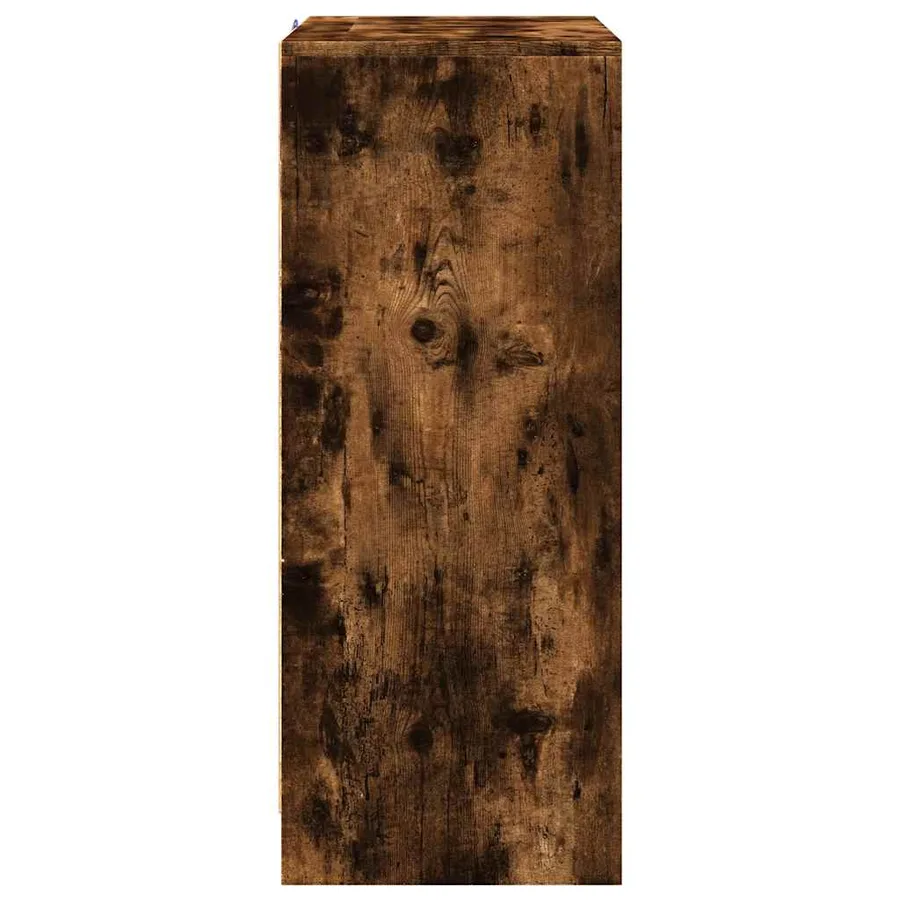 Buffet avec LED chêne fumé 77x34x85 cm bois d'ingénierie - 8
