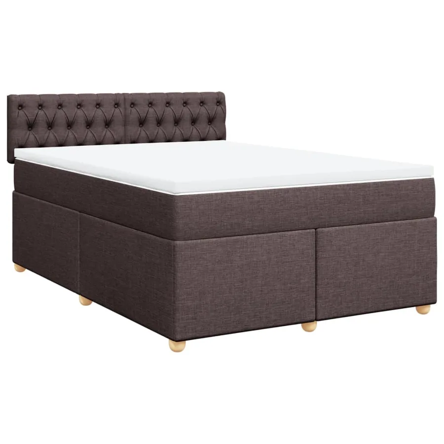 Sommier à lattes de lit avec matelas Marron foncé 140x200 cm - 3