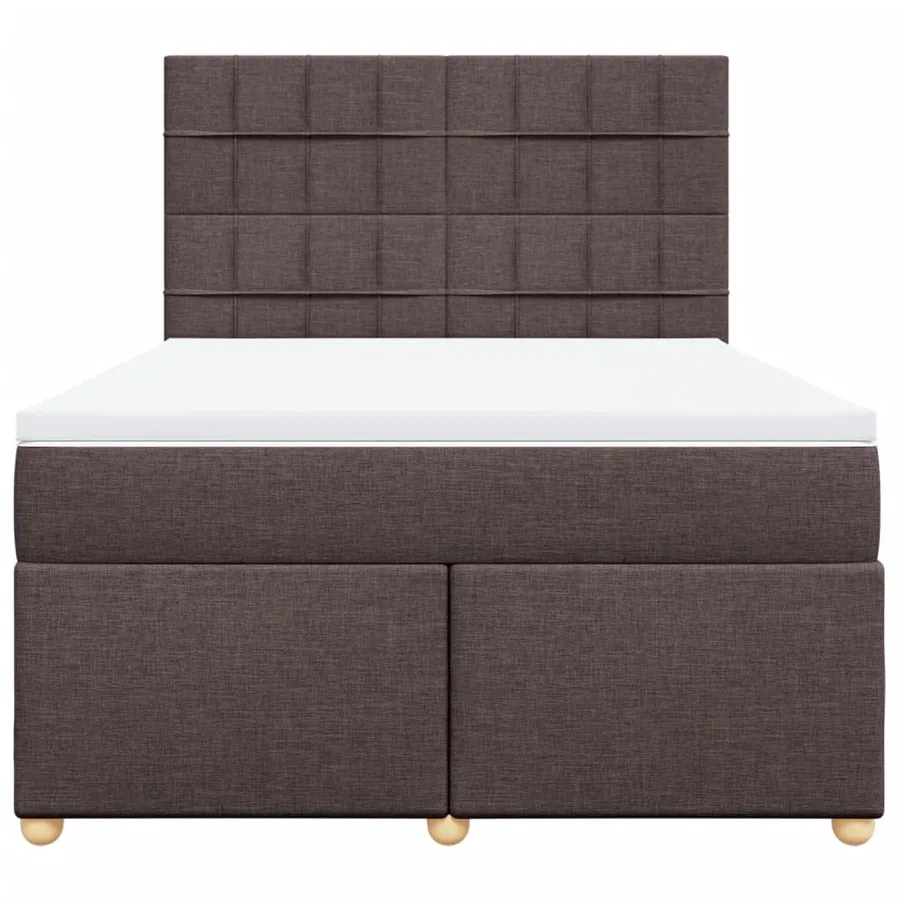 Sommier à lattes de lit avec matelas Marron foncé 140x200 cm - 4