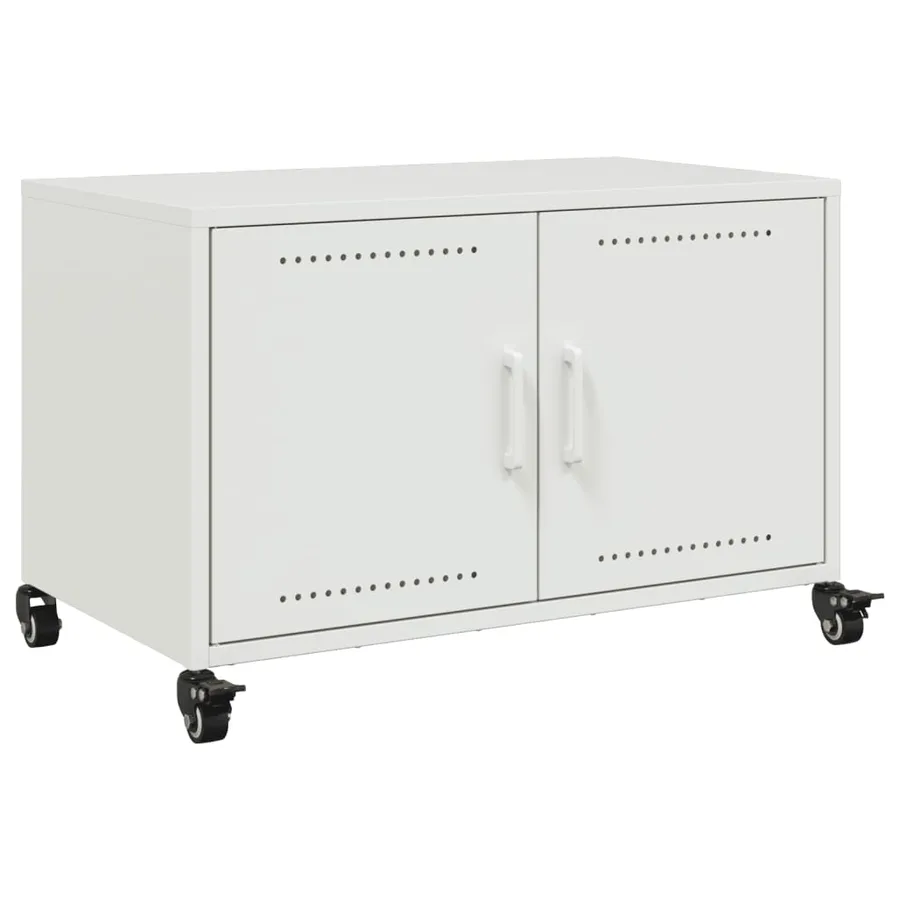Meuble TV blanc 68x39x43,5 cm acier - 2