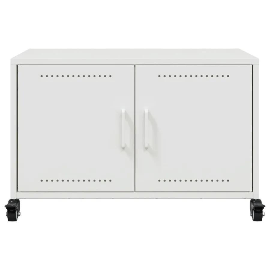 Meuble TV blanc 68x39x43,5 cm acier - 6