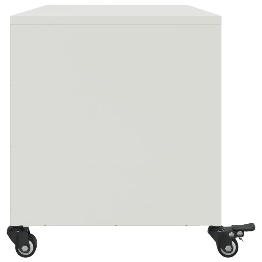 Meuble TV blanc 68x39x43,5 cm acier - 7