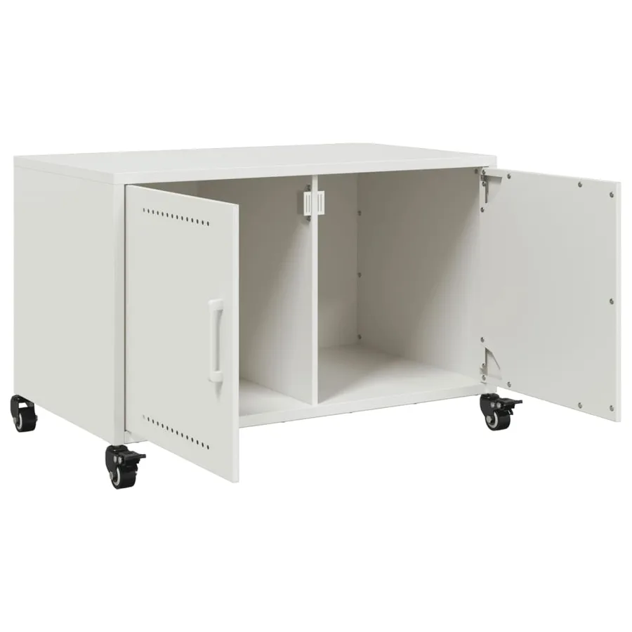 Meuble TV blanc 68x39x43,5 cm acier - 9