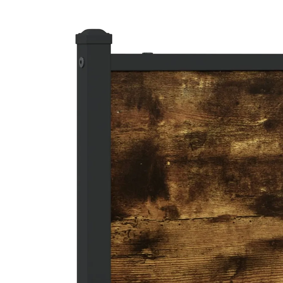 Cadre de lit en métal sans matelas chêne fumé 200x200 cm - 9