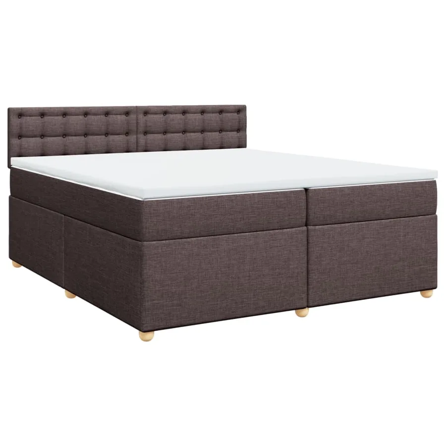 Sommier à lattes de lit avec matelas Marron foncé 200x200 cm - 2