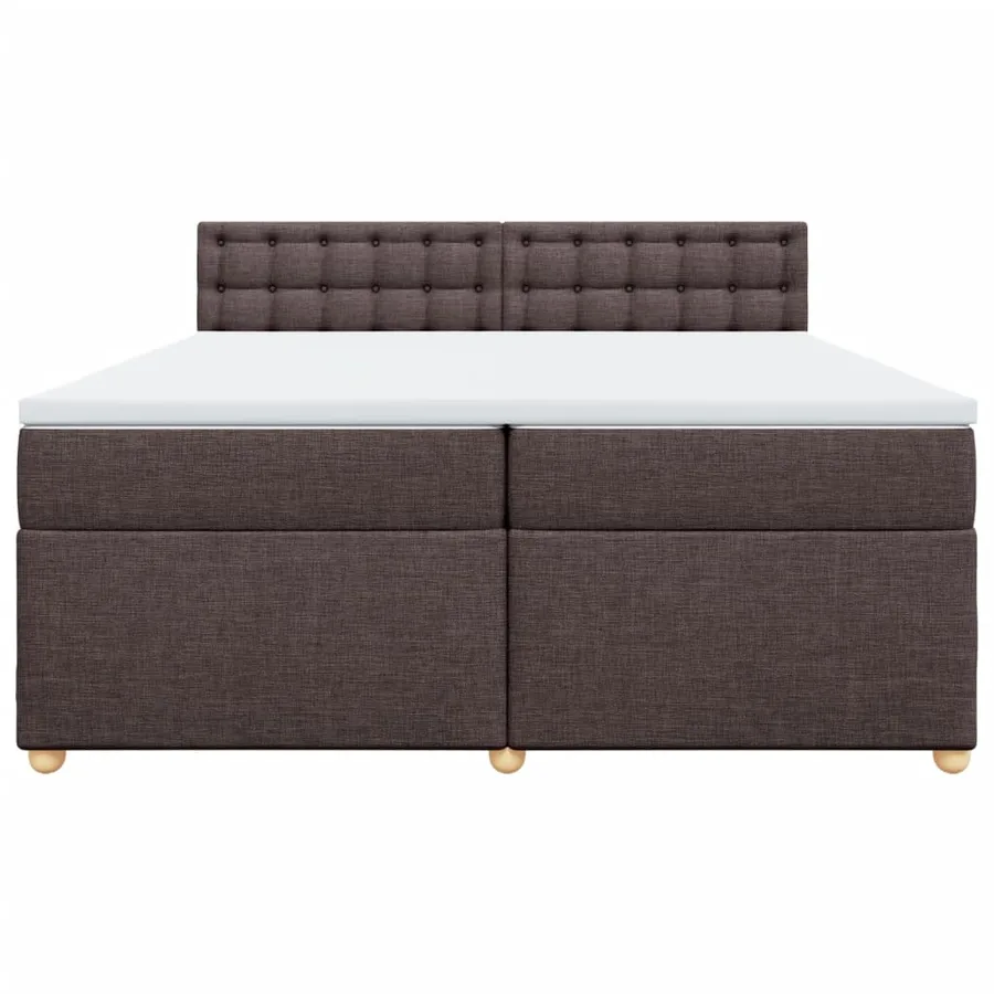 Sommier à lattes de lit avec matelas Marron foncé 200x200 cm - 4