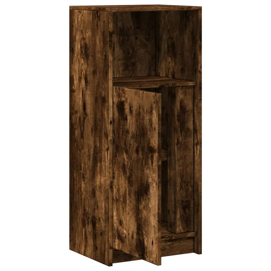 Buffet avec LED chêne fumé 42,5x34x100 cm bois d'ingénierie - 7