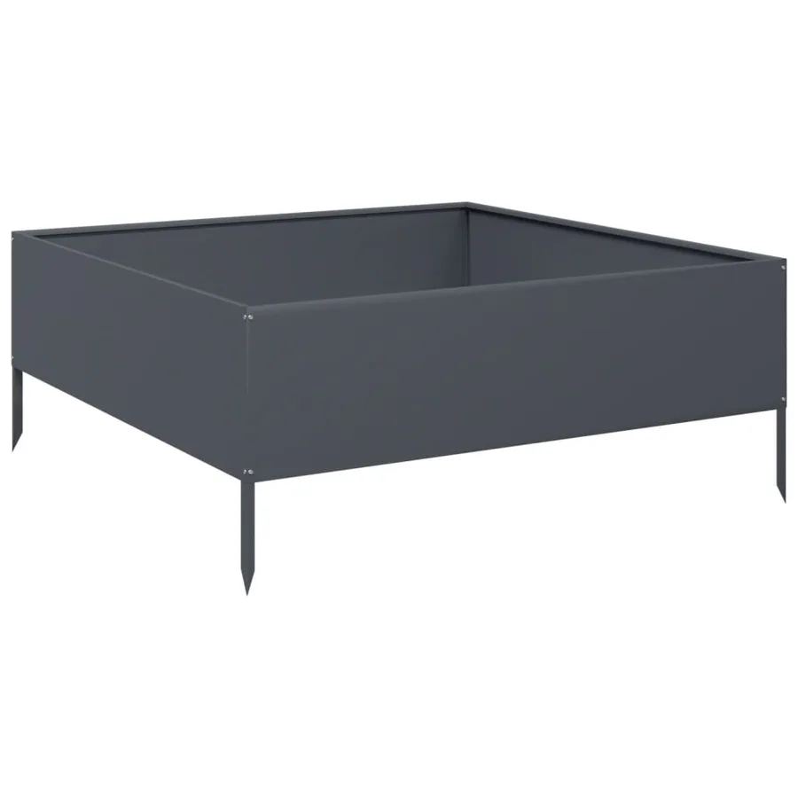 Lit surélevé de jardin anthracite 100x100x41 cm acier - 2