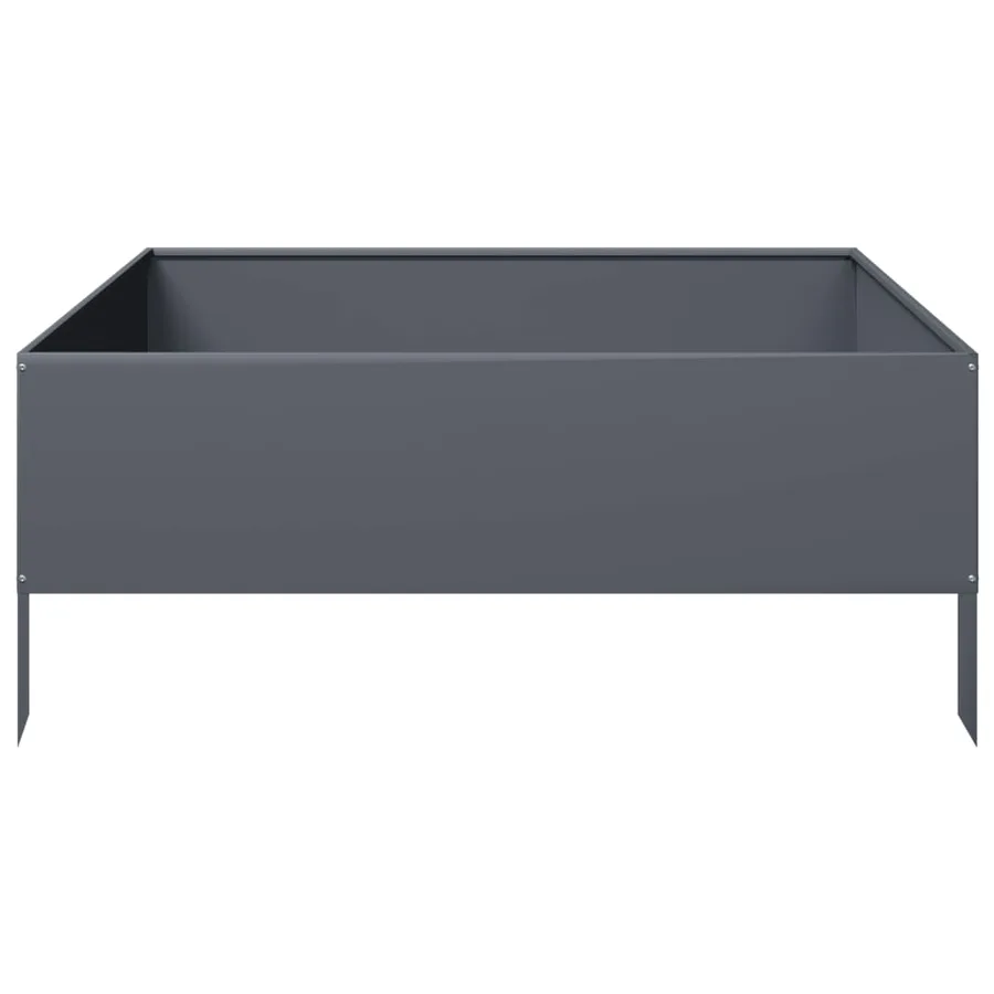Lit surélevé de jardin anthracite 100x100x41 cm acier - 5