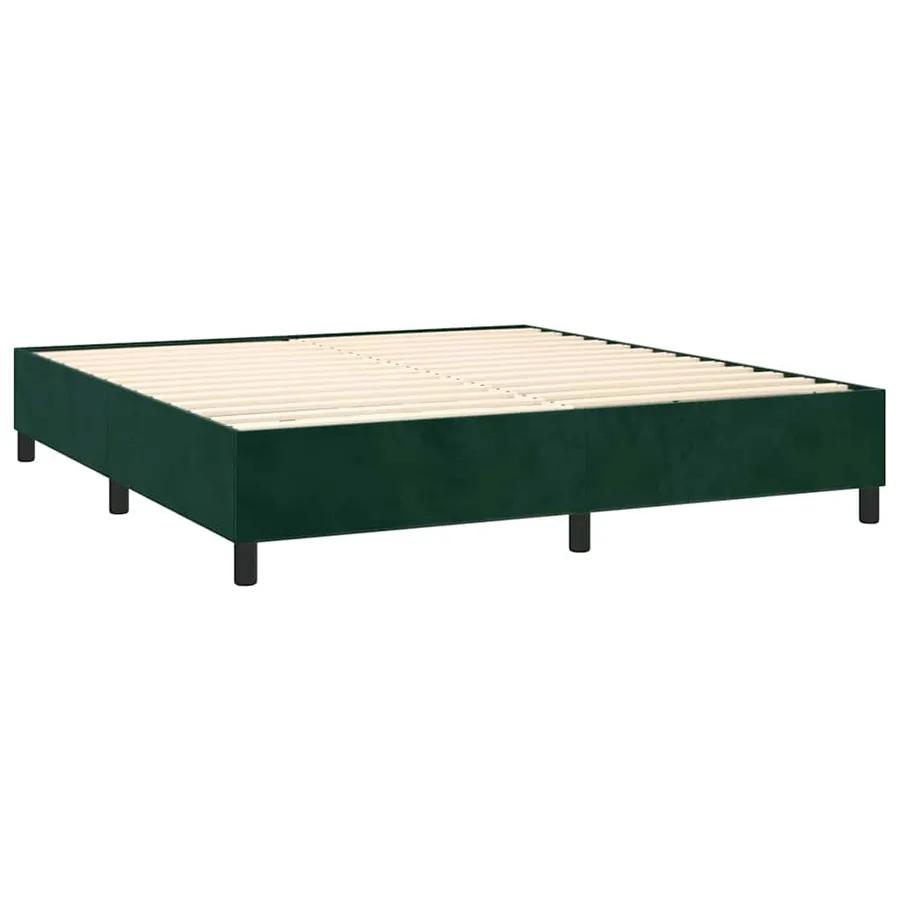 Sommier à lattes de lit matelas et LED Vert foncé 180x200 cm - 5