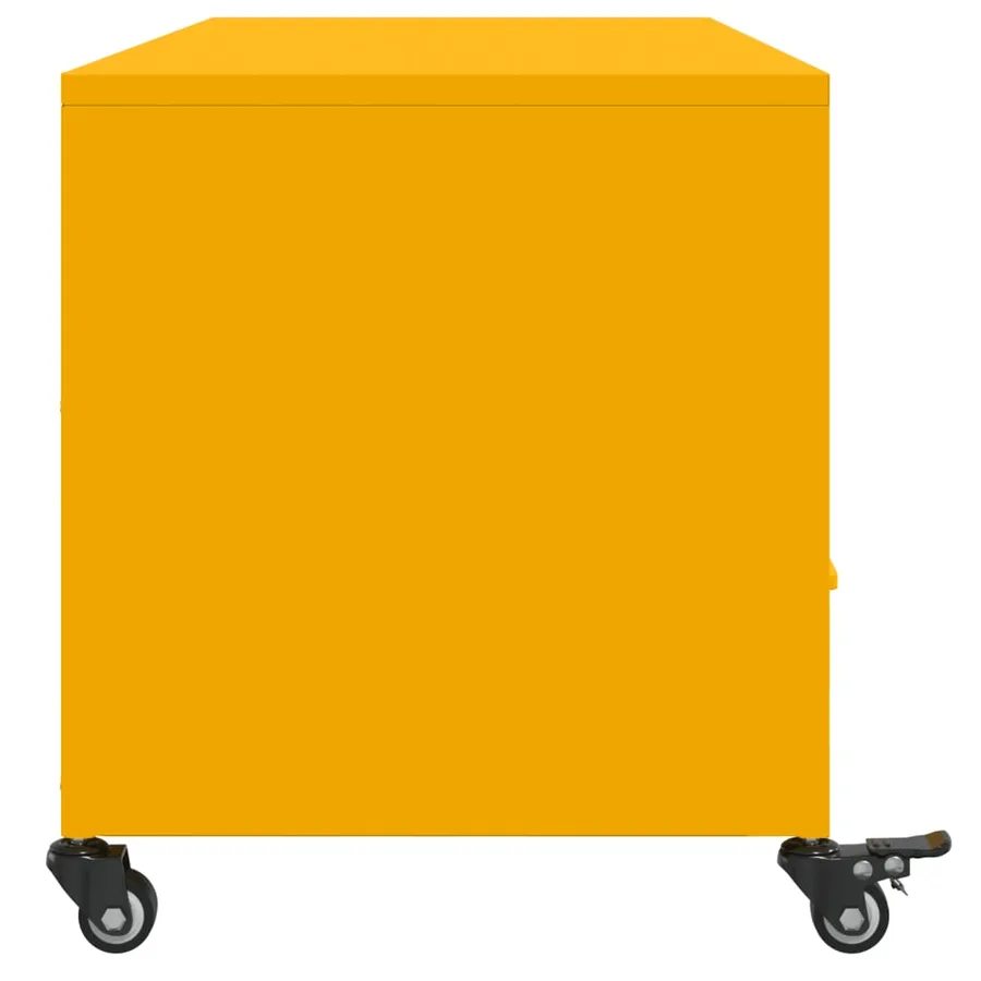 Meuble TV jaune moutarde 100,5x39x43,5 cm acier - 7