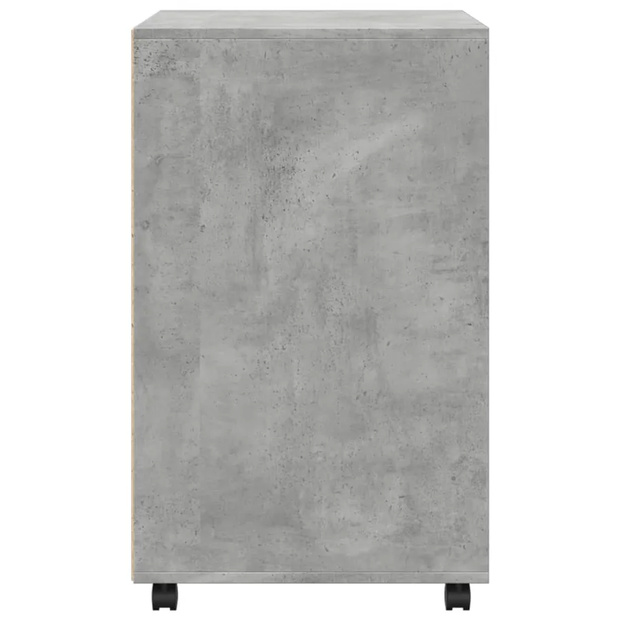 Armoire à roulettes gris béton 60x48x81 cm bois d'ingénierie - 5