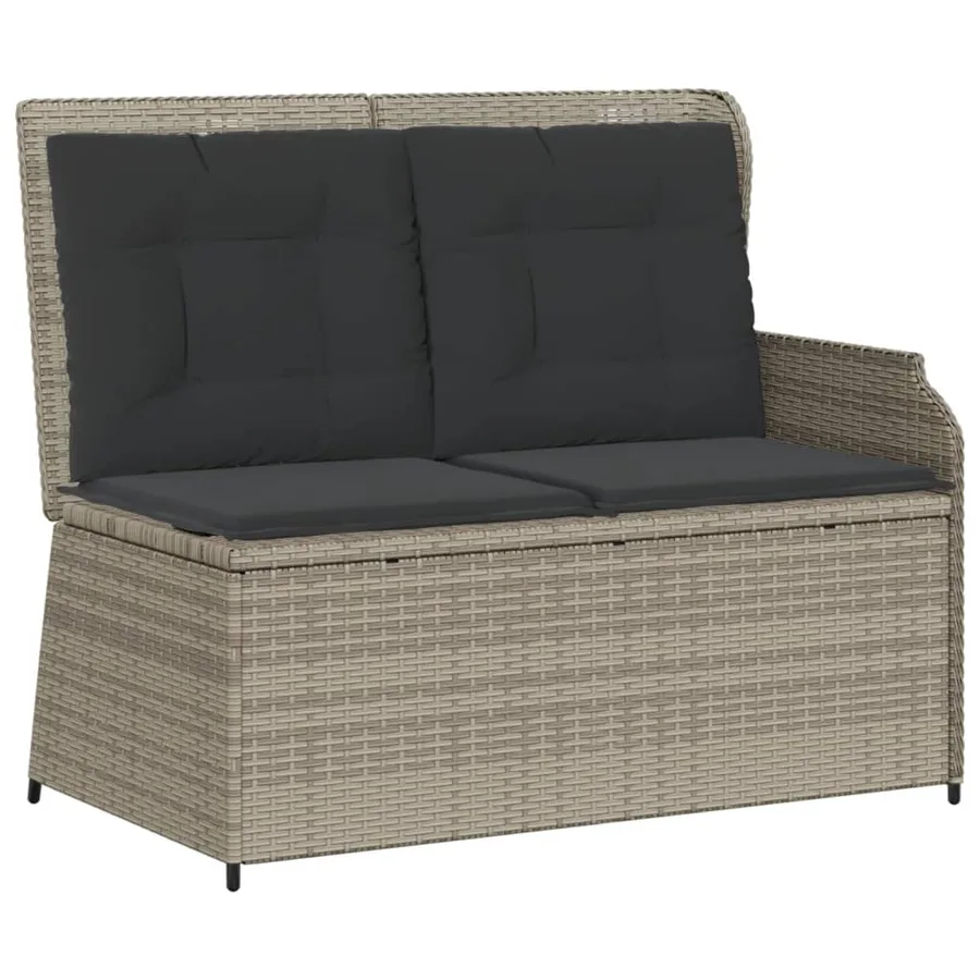 Salon de jardin 5 pcs avec coussins gris clair résine tressée - 4
