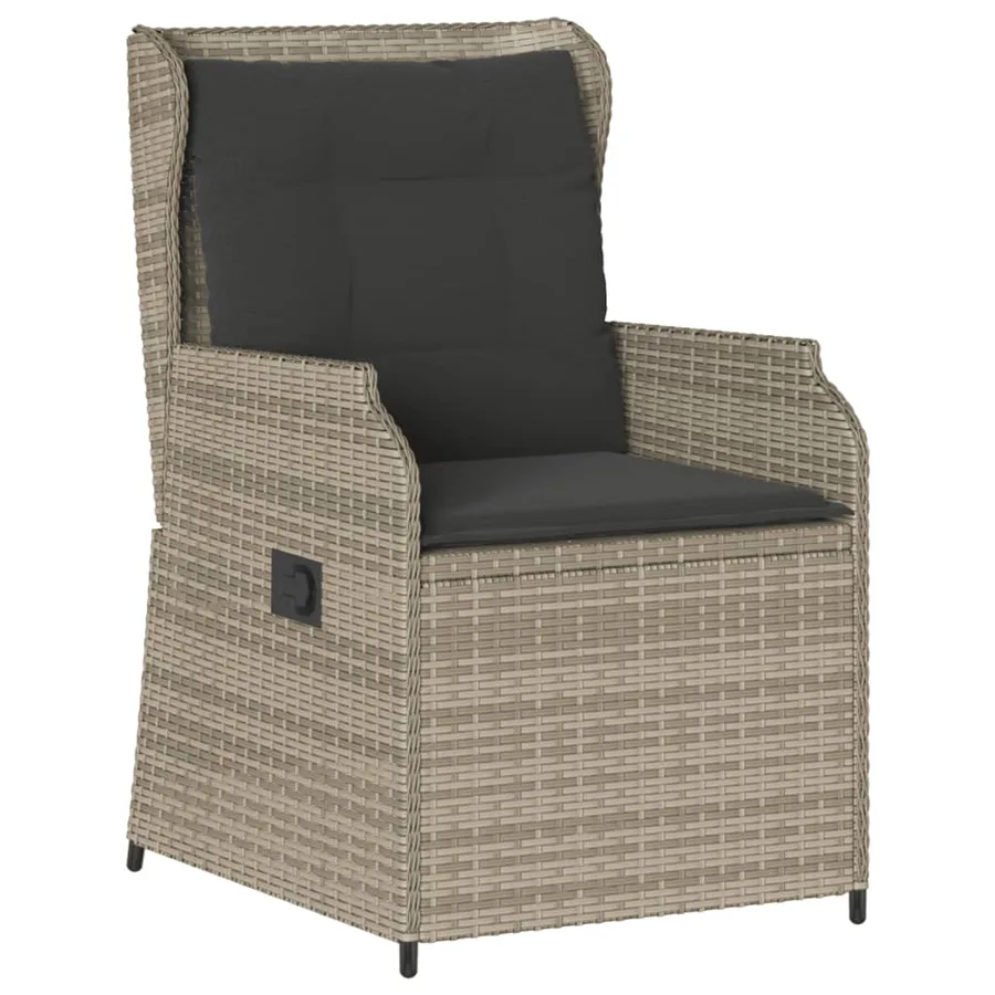Salon de jardin 5 pcs avec coussins gris clair résine tressée - 6