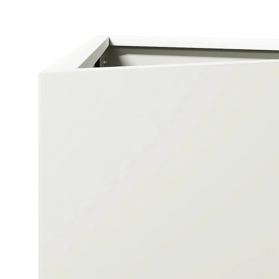 Jardinières 2 pcs blanc triangulaire 40x34,5x75 cm acier - 9