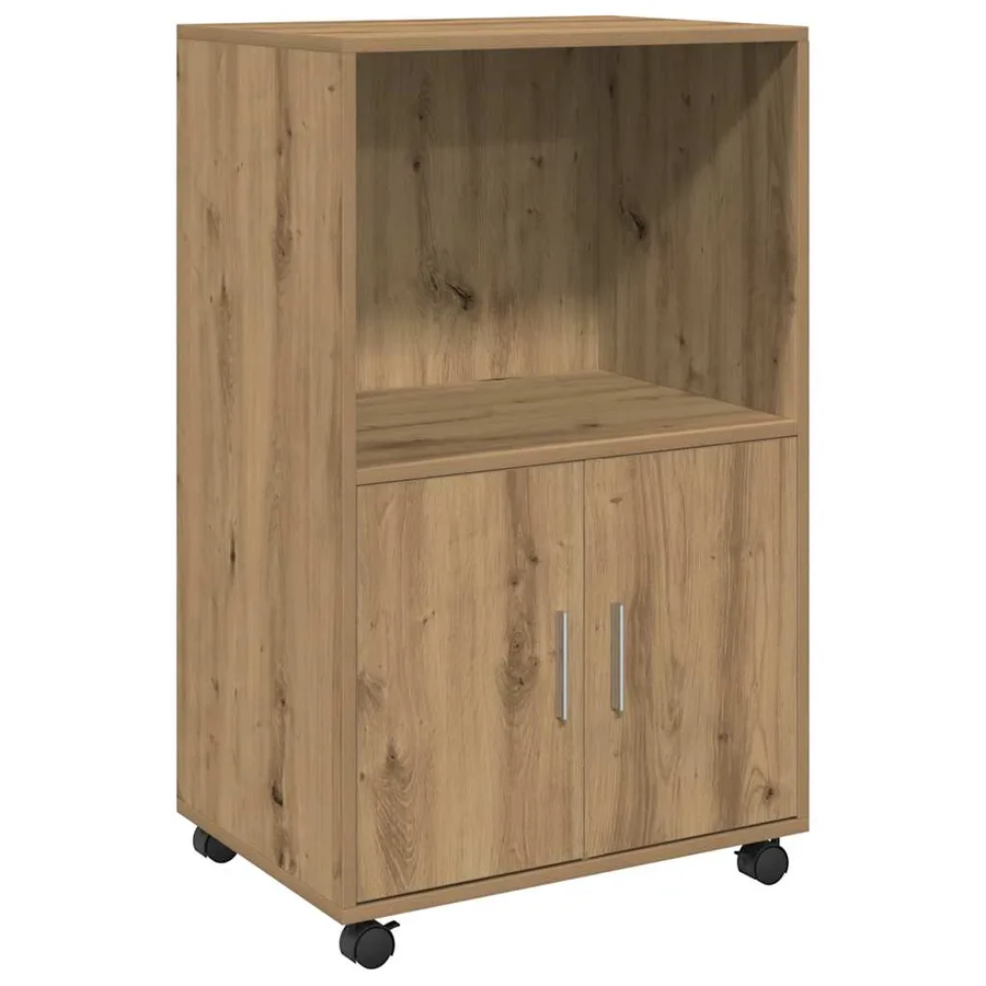 Armoire à roulettes chêne artisanal 55x40x91 cm bois ingénierie - 2