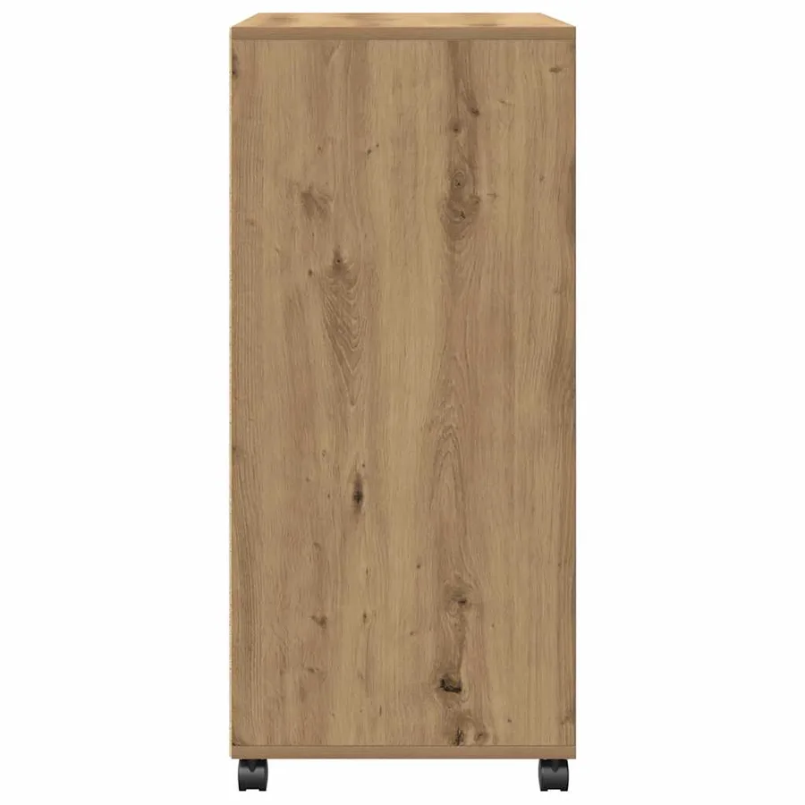 Armoire à roulettes chêne artisanal 55x40x91 cm bois ingénierie - 6
