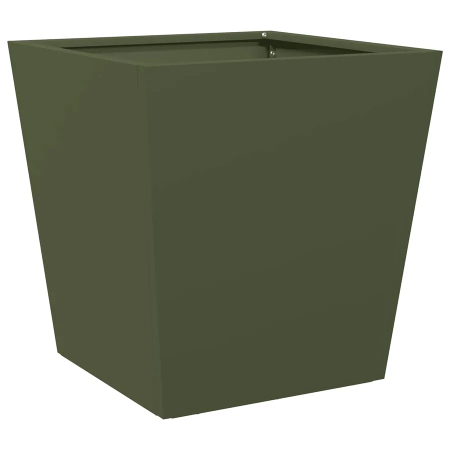 Jardinières 2 pcs vert olive 40x40x40 cm acier - 5