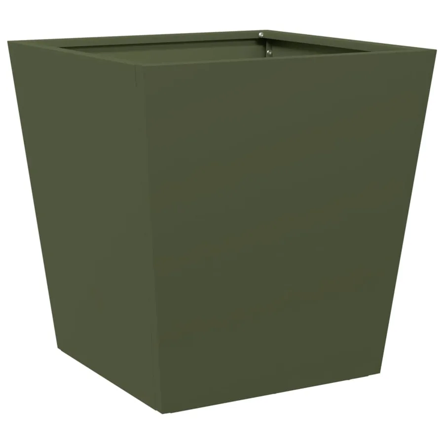 Jardinières 2 pcs vert olive 40x40x40 cm acier - 8