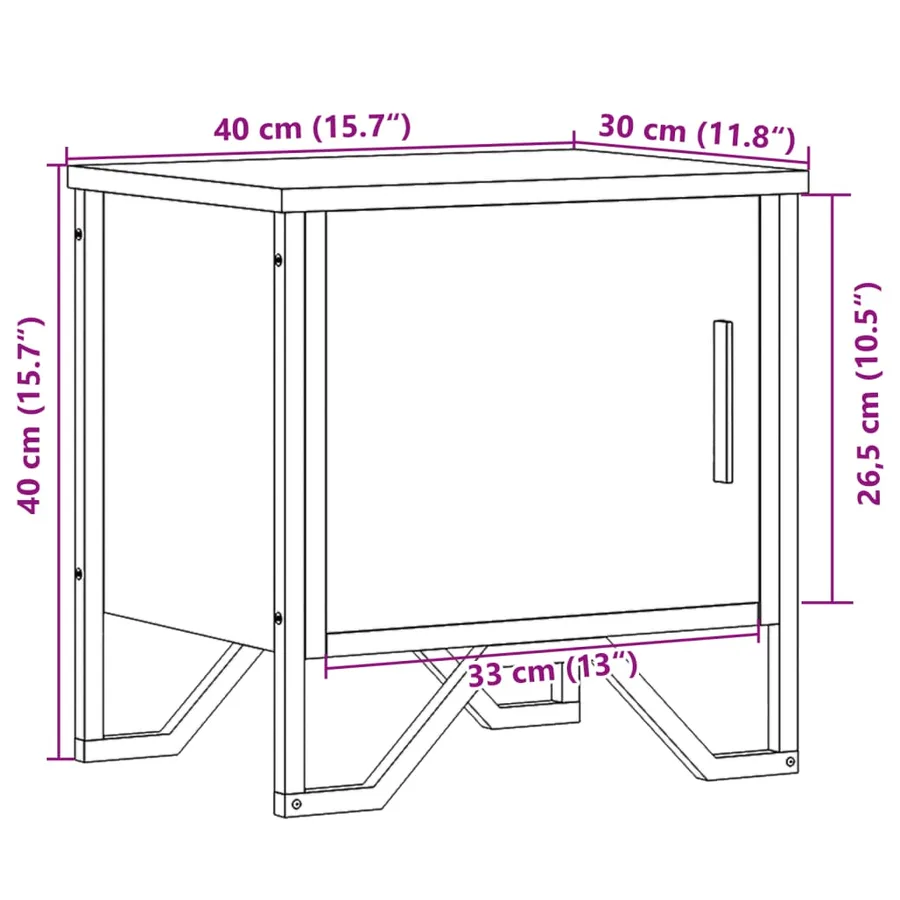 Tables de chevet 2pcs chêne marron 40x30x40cm bois d'ingénierie - 11
