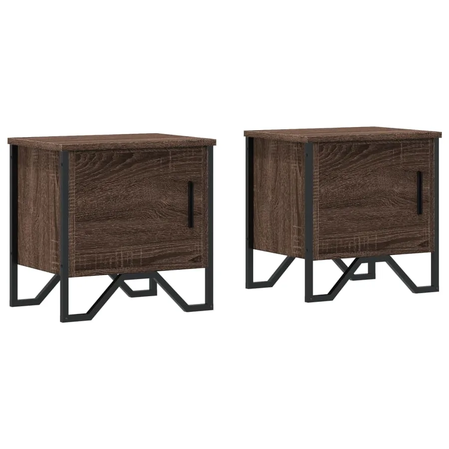 Tables de chevet 2pcs chêne marron 40x30x40cm bois d'ingénierie - 2
