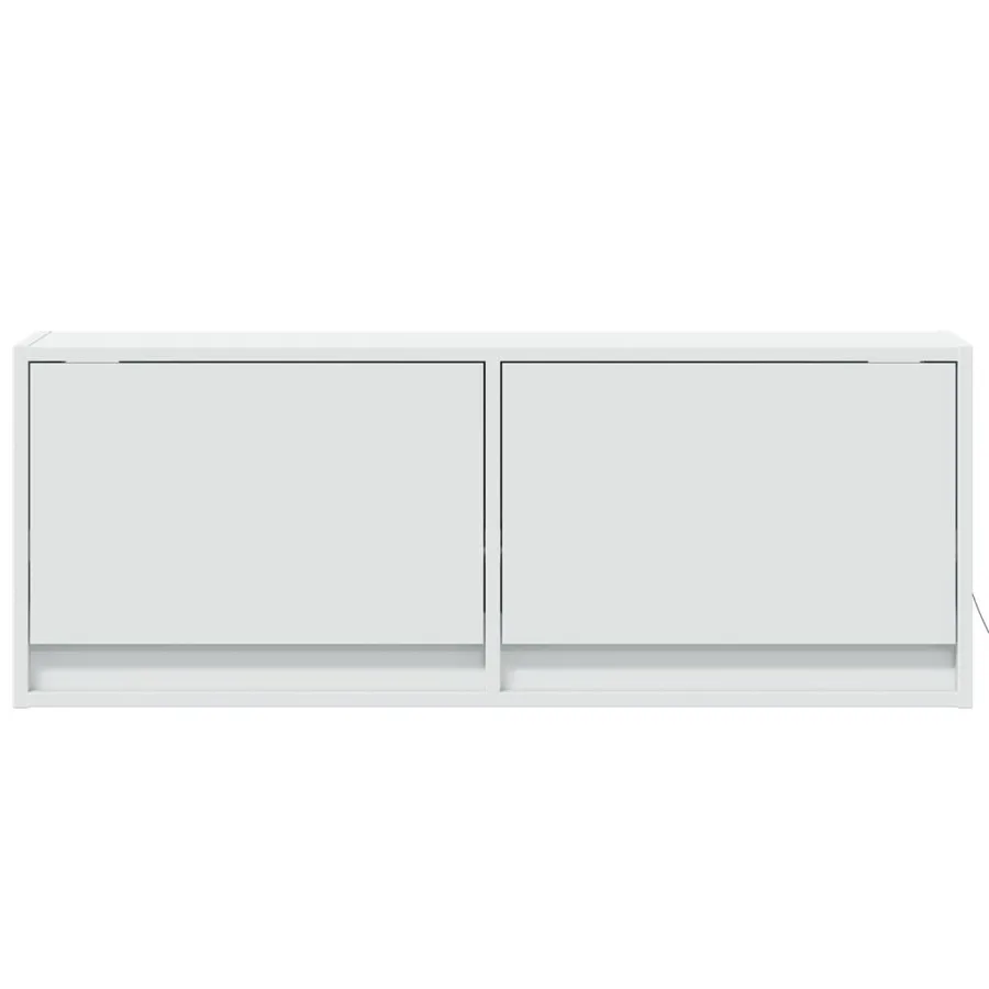 Meuble TV mural avec lumières LED blanc 100x31x35 cm - 6