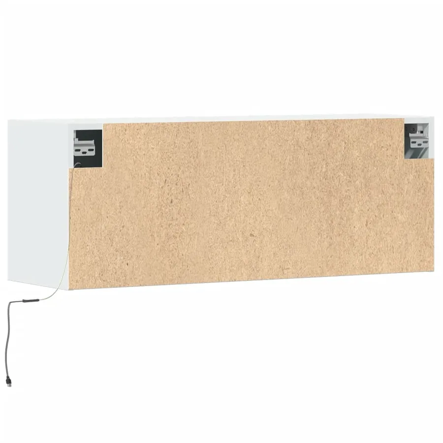 Meuble TV mural avec lumières LED blanc 100x31x35 cm - 8
